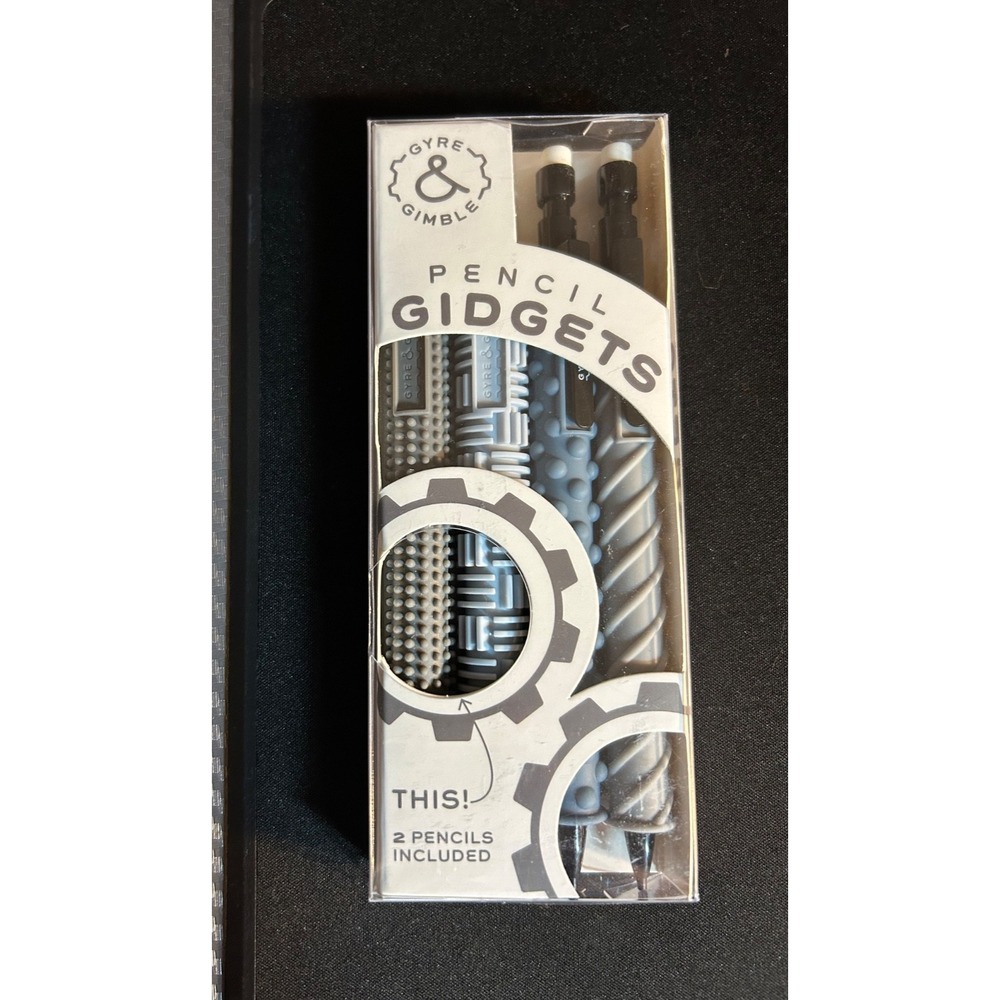 Gyre & Gimble 2 Pencils 4 Gidgets Textured Silicone Sensory Sleeve NIB